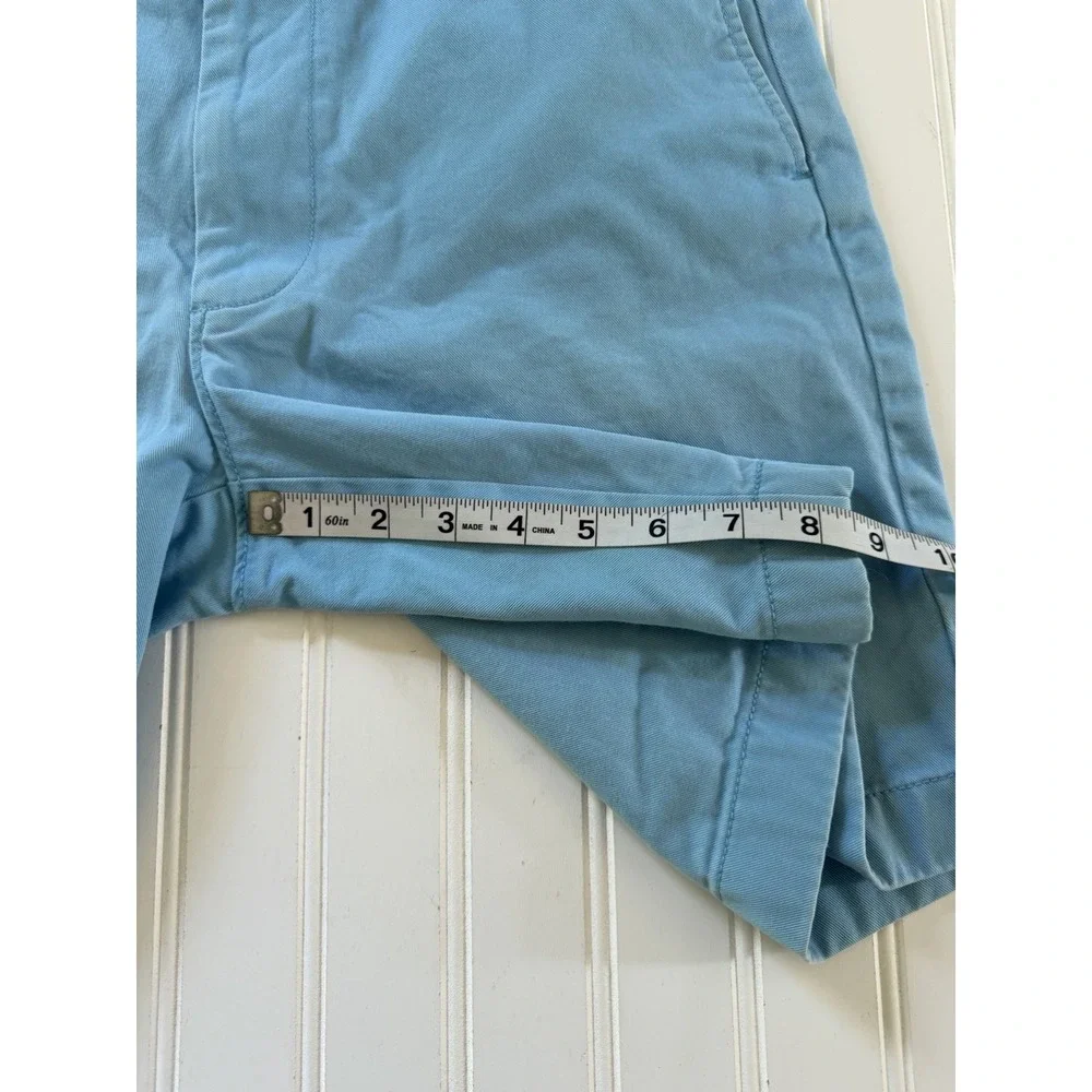 J. Crew Mens Chino Shorts Size 33 Blue Flat Front Cotton Preppy Golf Casual